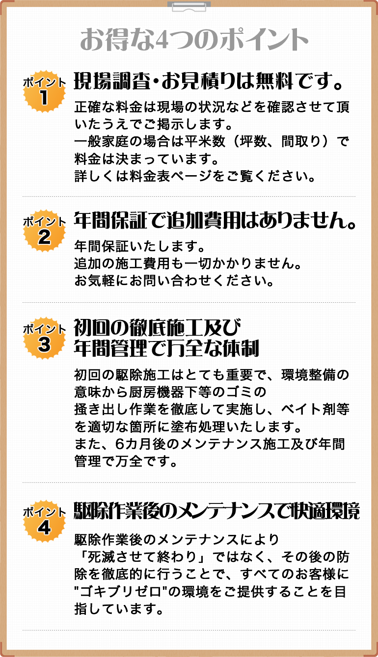 お得な4つのポイント